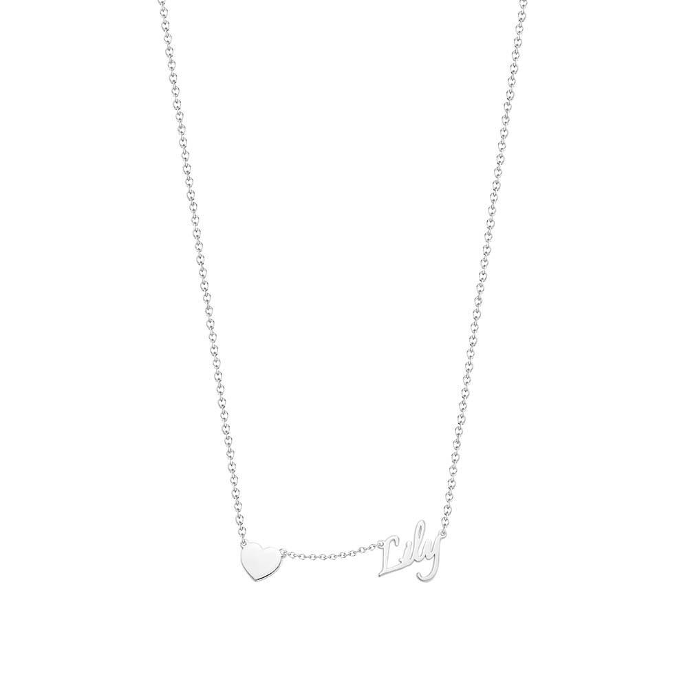 Custom Name and Pave Heart Charm Necklace Stylish Jewelry Gift For Women - soufeelus