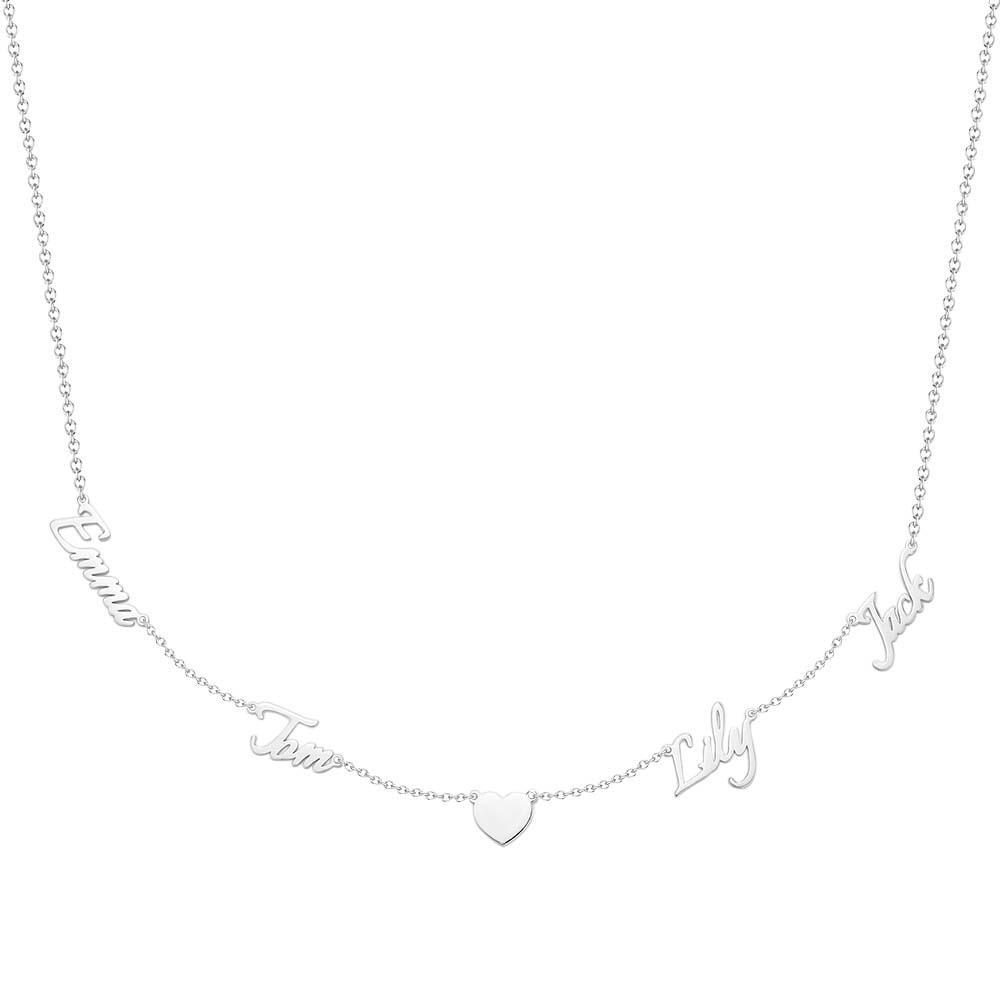 Custom Name and Pave Heart Charm Necklace Stylish Jewelry Gift For Women - soufeelus