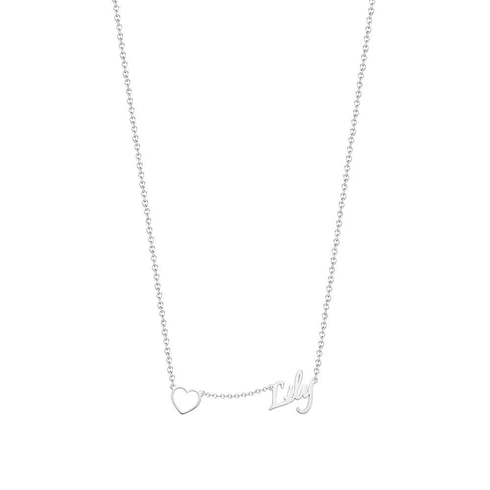 Custom Name and Pave Heart Charm Necklace Stylish Jewelry Gift For Women - soufeelus