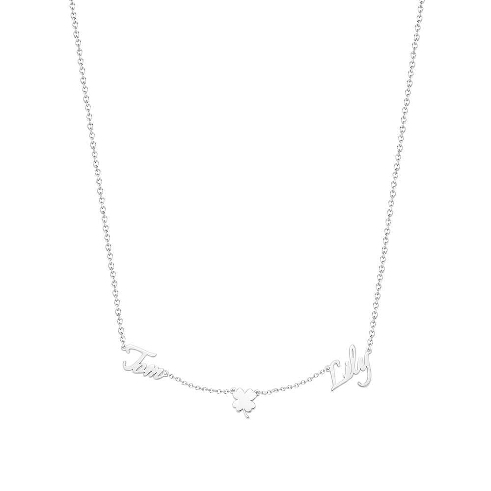 Custom Name and Pave Heart Charm Necklace Stylish Jewelry Gift For Women - soufeelus