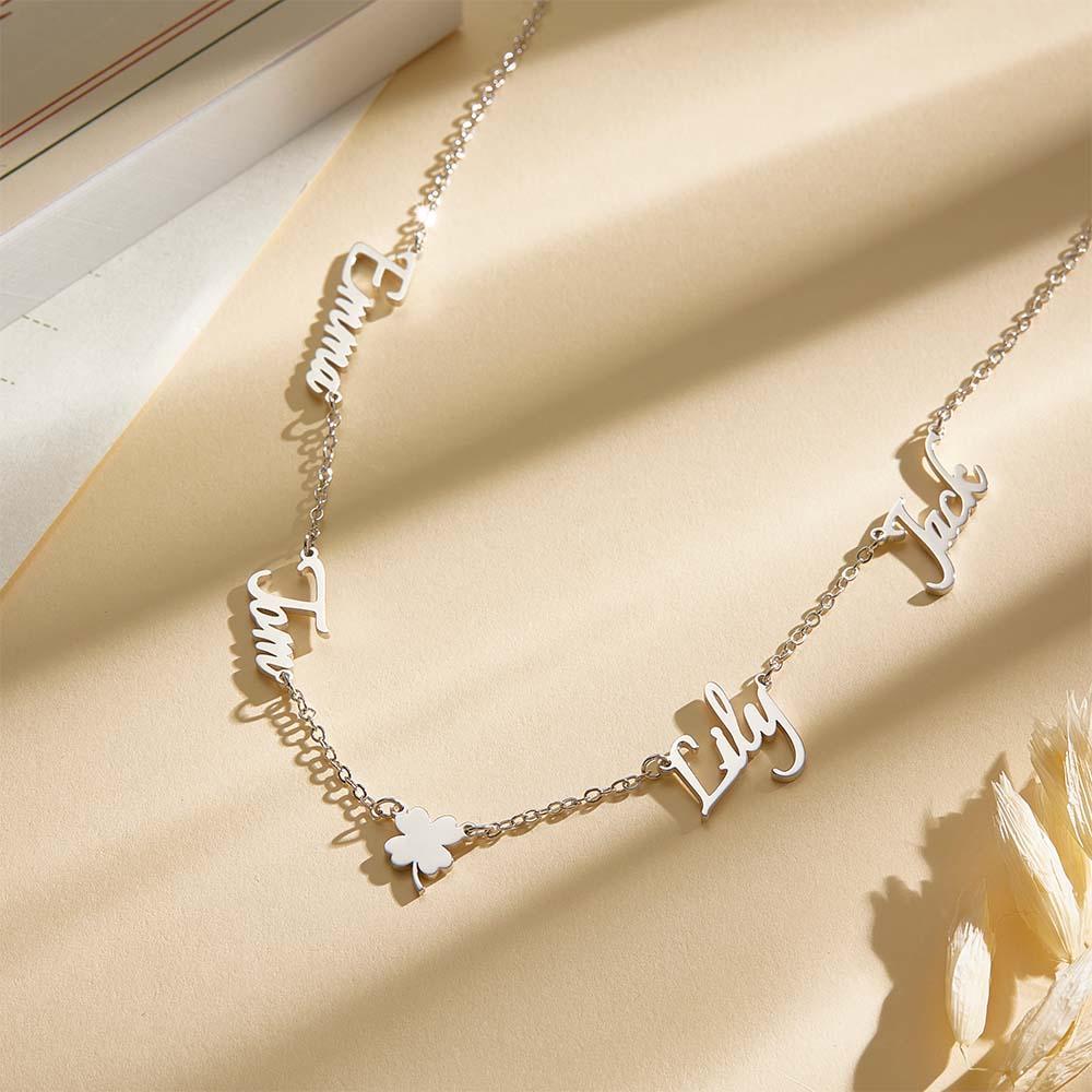 Custom Name and Pave Heart Charm Necklace Stylish Jewelry Gift For Women - soufeelus