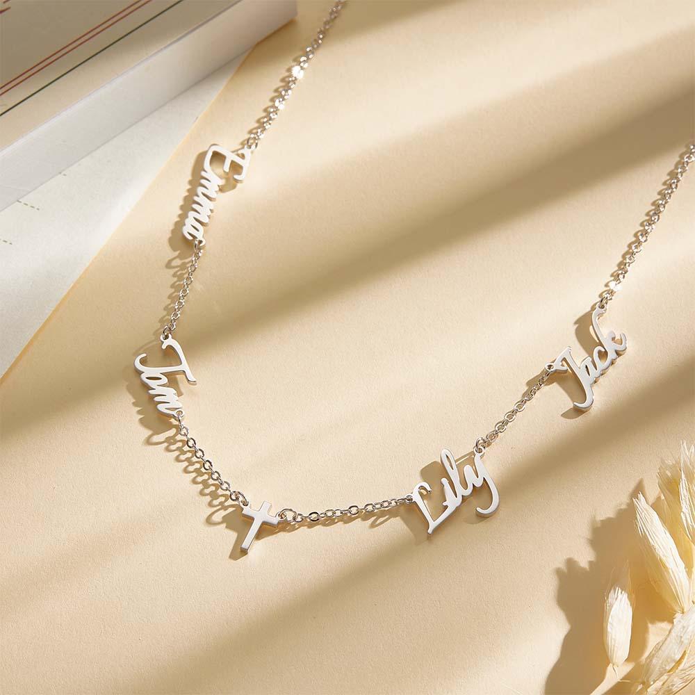 Custom Name and Pave Heart Charm Necklace Stylish Jewelry Gift For Women - soufeelus