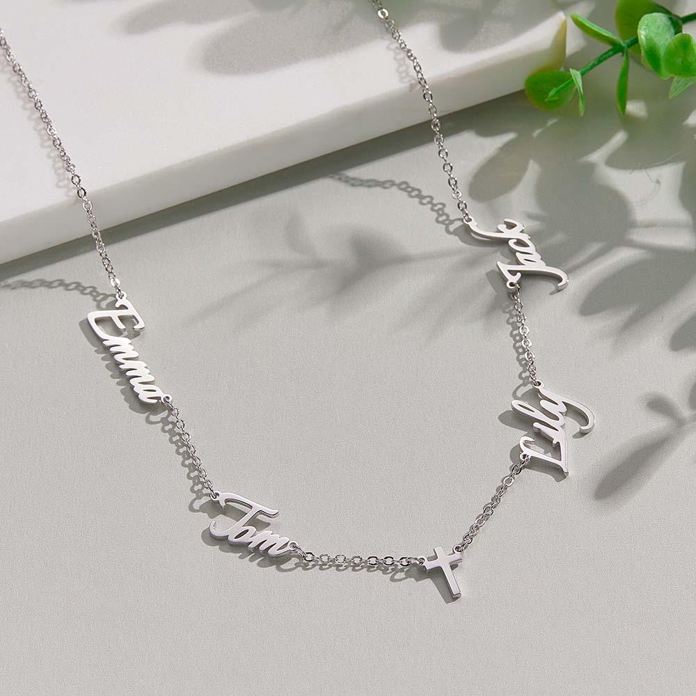 Custom Name and Pave Heart Charm Necklace Stylish Jewelry Gift For Women - soufeelus
