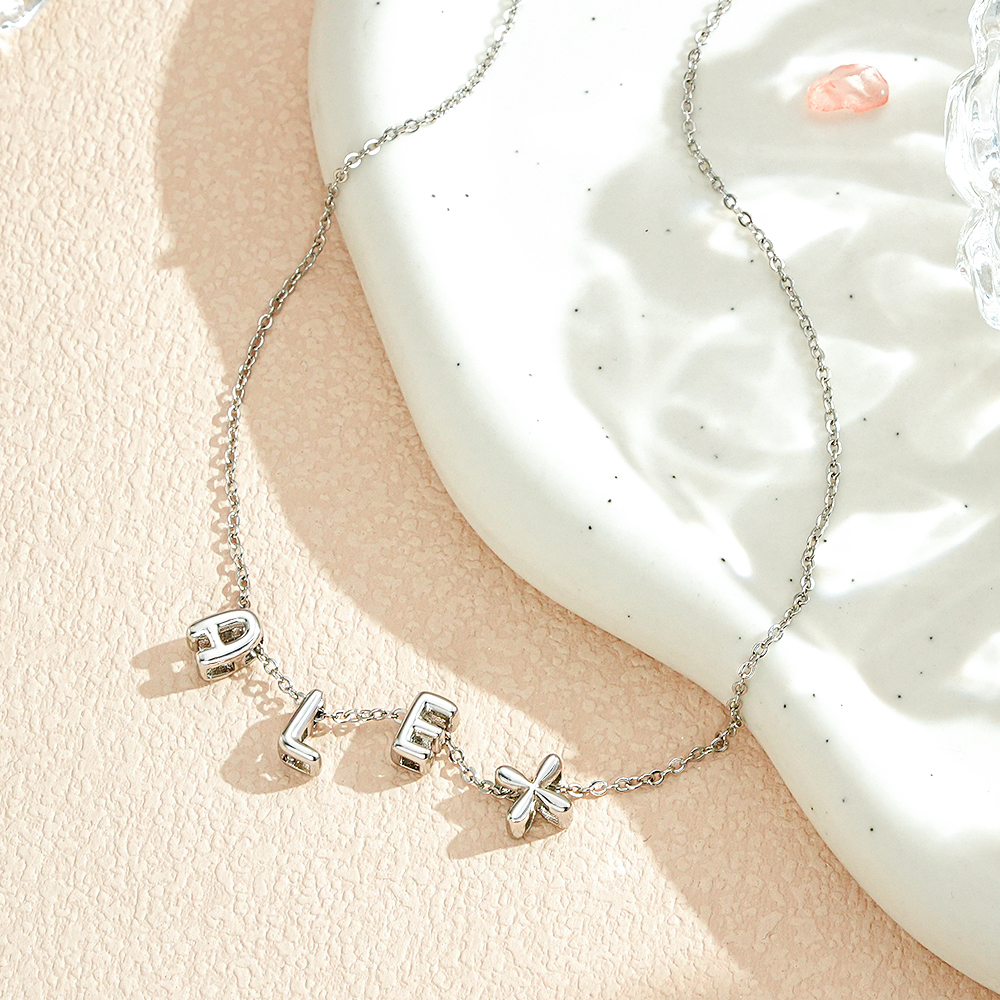 Bubble Letters Name Necklace