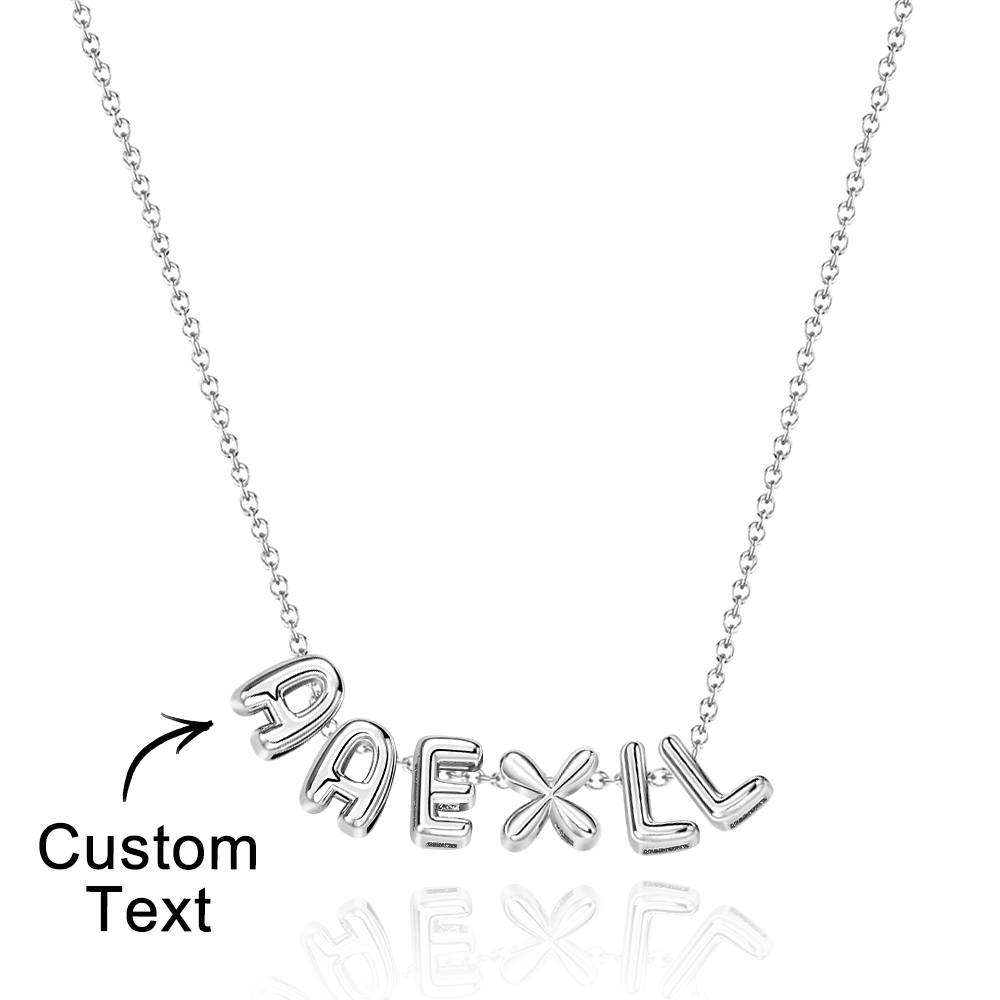 Bubble Letters Name Necklace