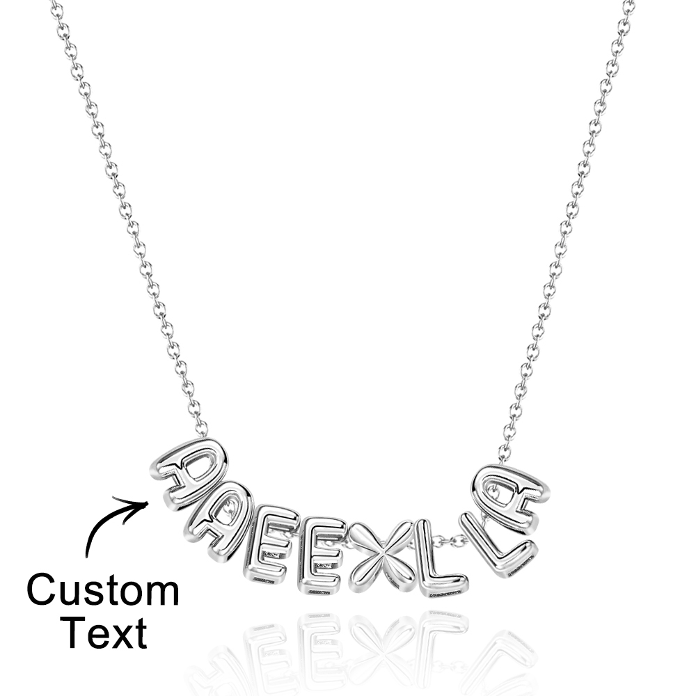 Bubble Letters Name Necklace