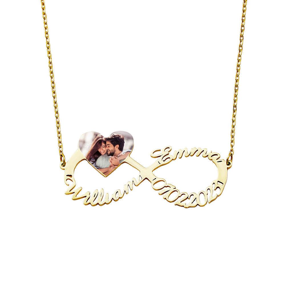 Personalized Name Necklace Custom Infinity Necklace Anniversary Wedding Gift for Her - soufeelus