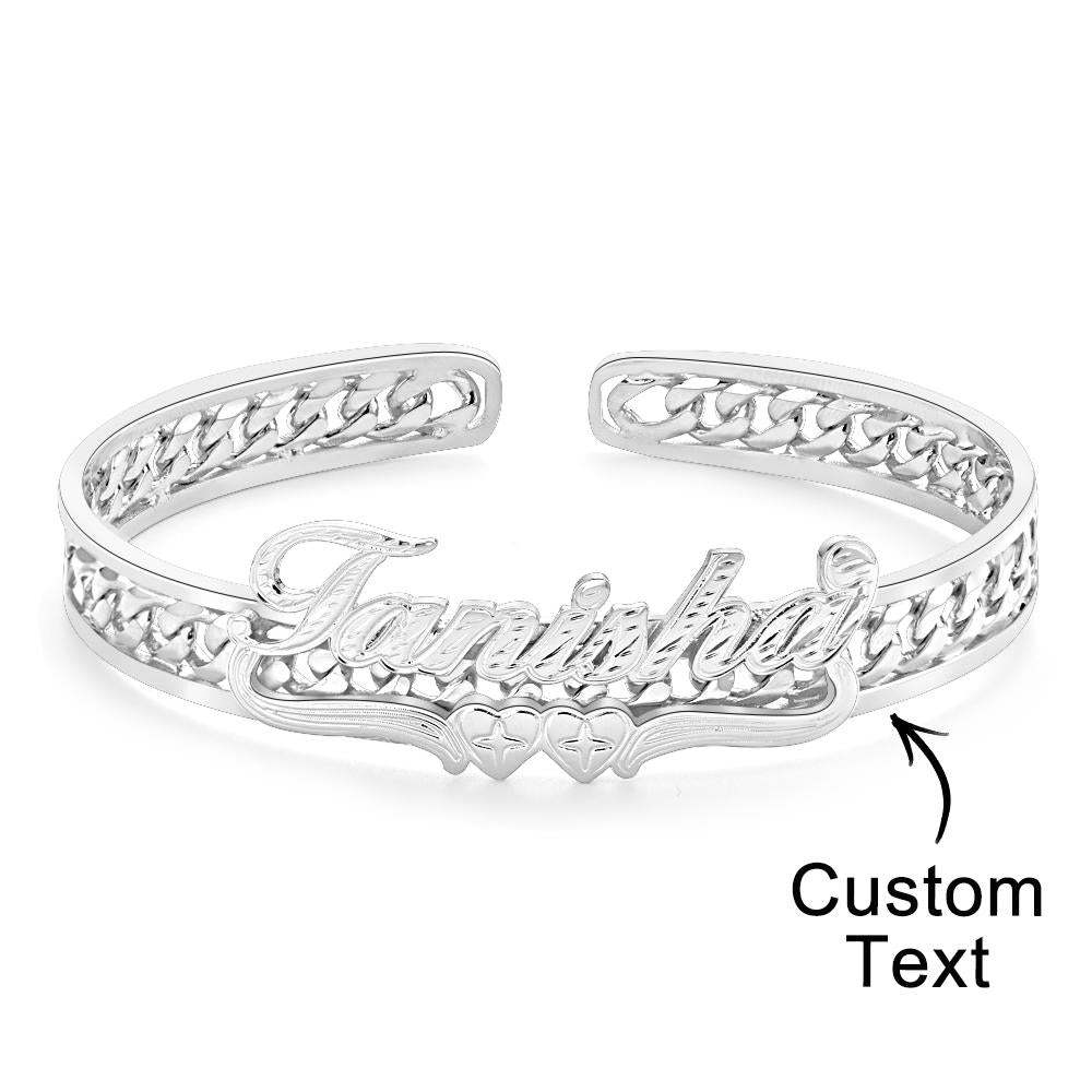 Personalized Hip Hop Name Bracelet Hollow Out Adjustable Bracelet Jewelry Gifts For Men - soufeelus