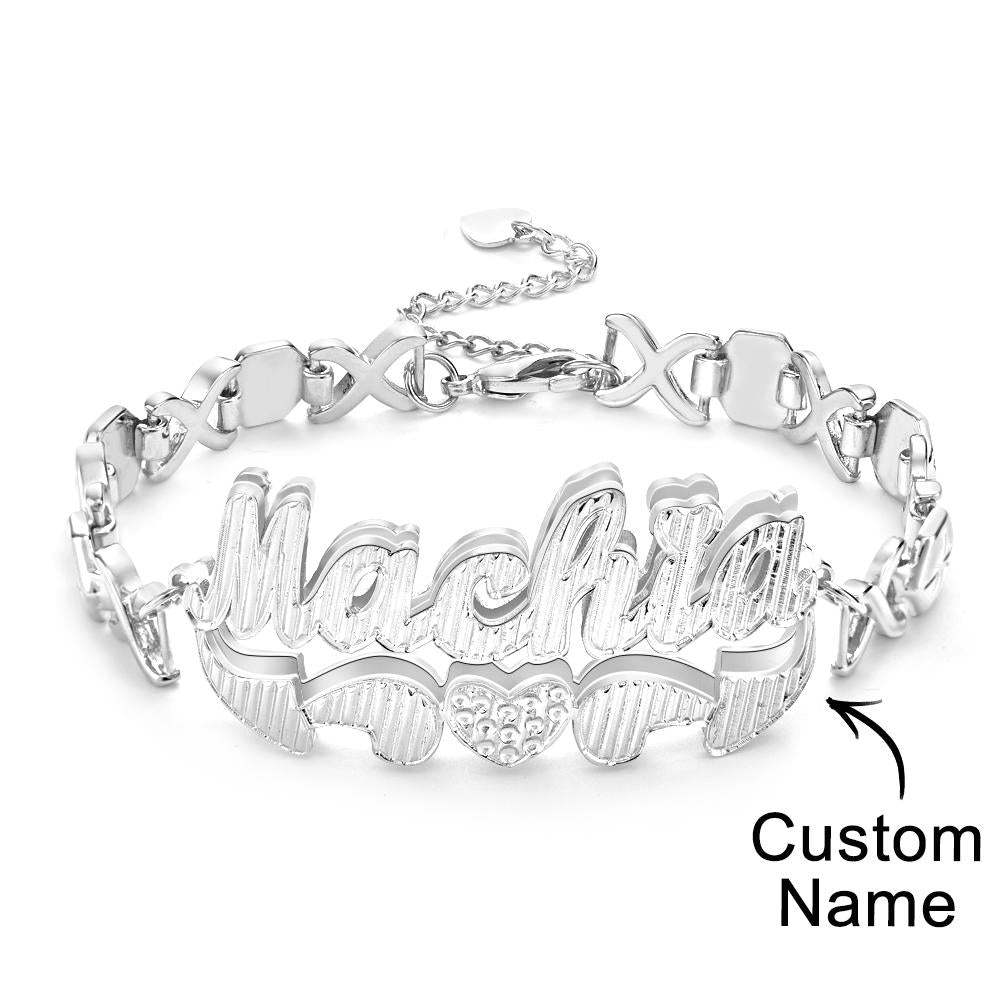 Personalized Hip Hop Name Bracelet Initial Chain Bracelet Jewelry Gifts For Men - soufeelus