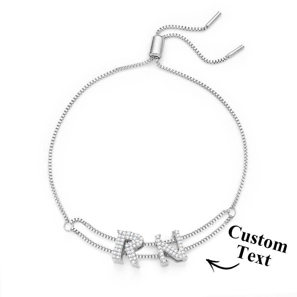 Custom Name Slider Bracelet Personalized Name Bracelet Gift for Her - soufeelus