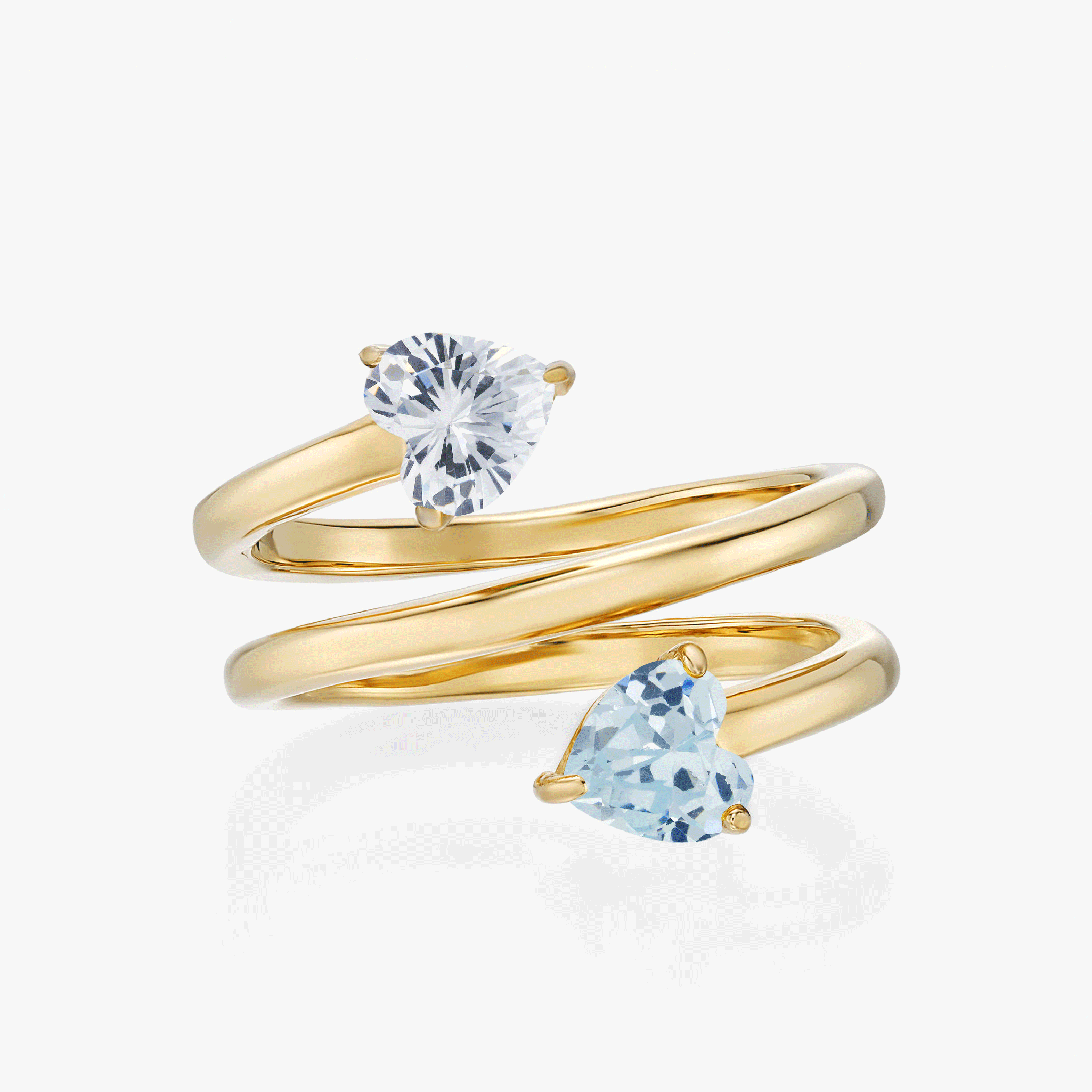 Custom Twin Heart Birthstone Ring | Personalized Gold Jewelry Gift