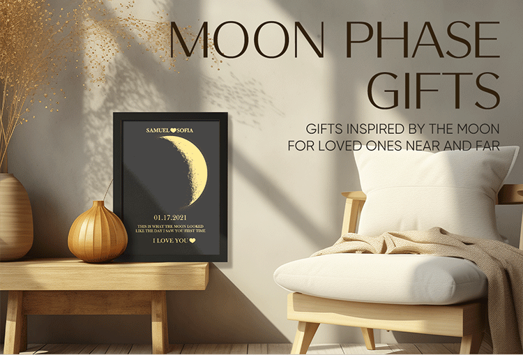Custom Moon Phase and Names Wooden Frame with Your Text Custom Couple Art Frame Best Valentine's Day Gift detail image 1