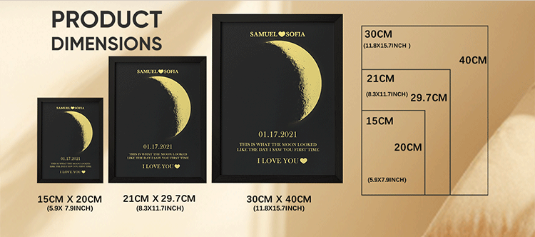 Custom Moon Phase and Names Wooden Frame with Your Text Custom Couple Art Frame Best Valentine's Day Gift detail image 5