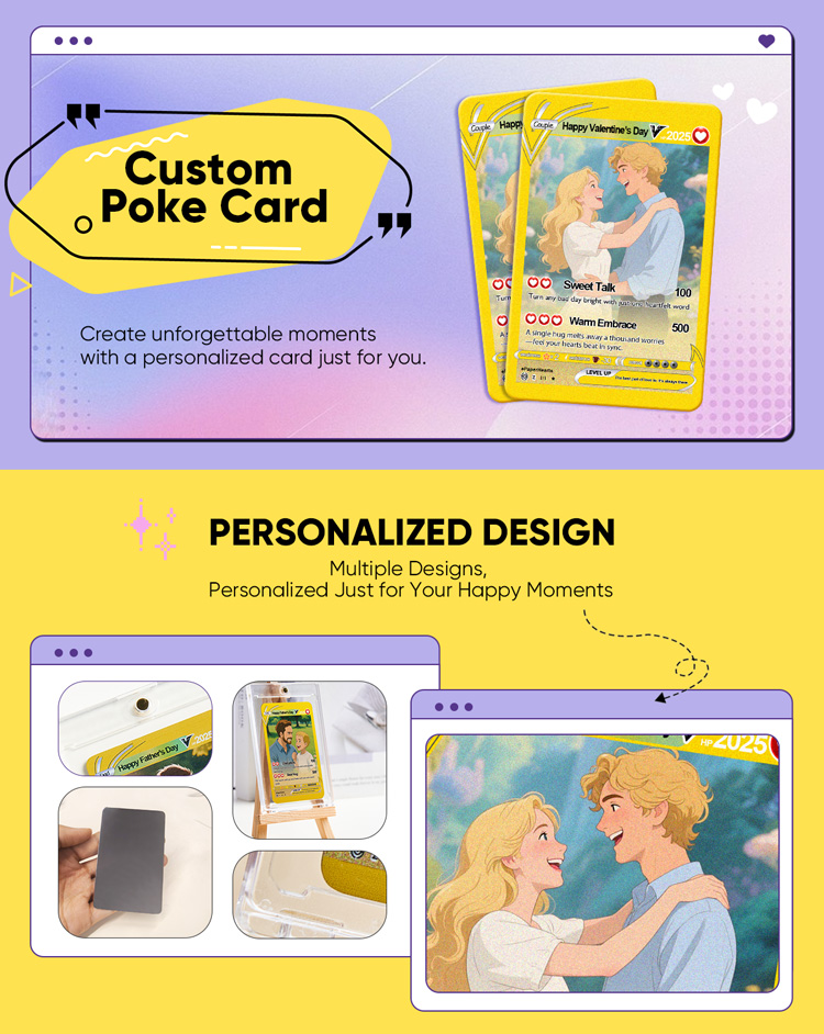 Custom Poke Card, Gift For dad, Father's Day Gift, Custom Poke Present detail image 1
