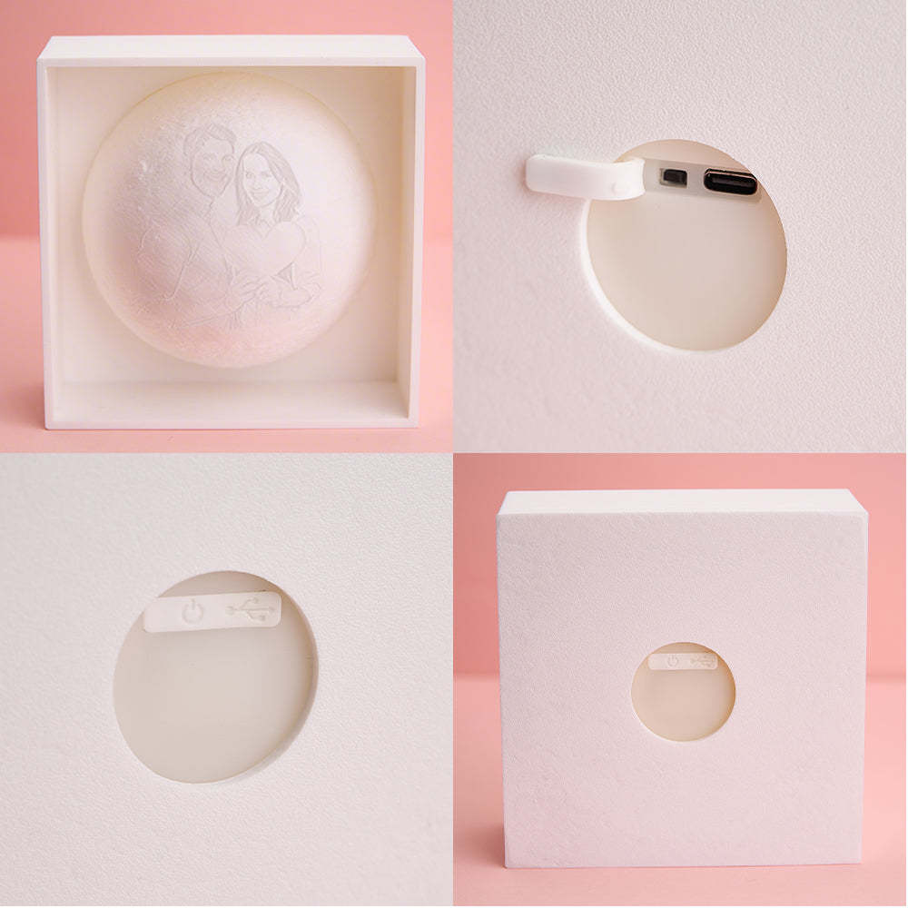 Personalized 3D Printed Photo Moon Light Gift for Lover - soufeelus