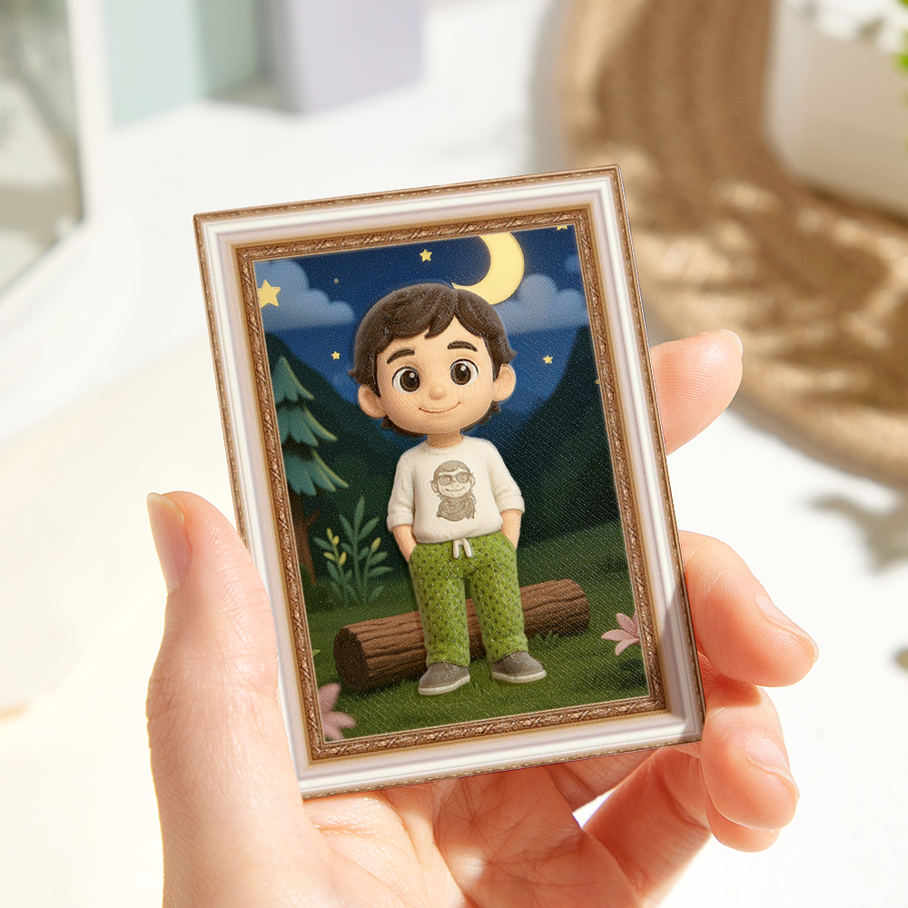 Custom 3D Effect Action Figure Fridge Magnet Personalized Portrait Fridge Magnets Gift for Family