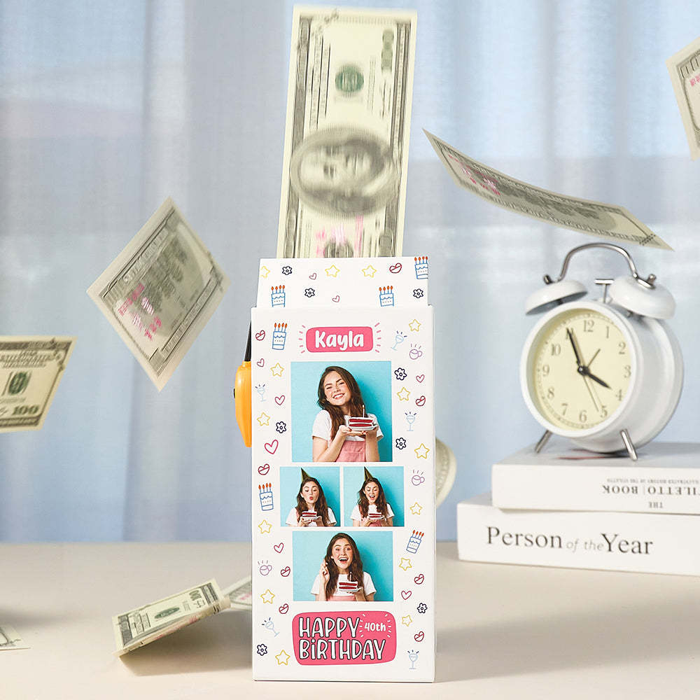 Personalized Birthday Money Box Surprise Pop Up Cash Box Unique Gift for Birthday - soufeelus