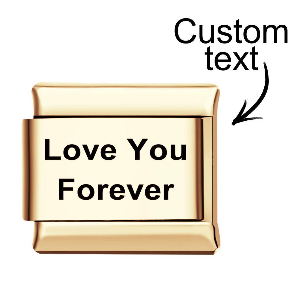 Custom Text Italian Charm For Italian Charm Bracelets Personalized Composable Link - soufeelus