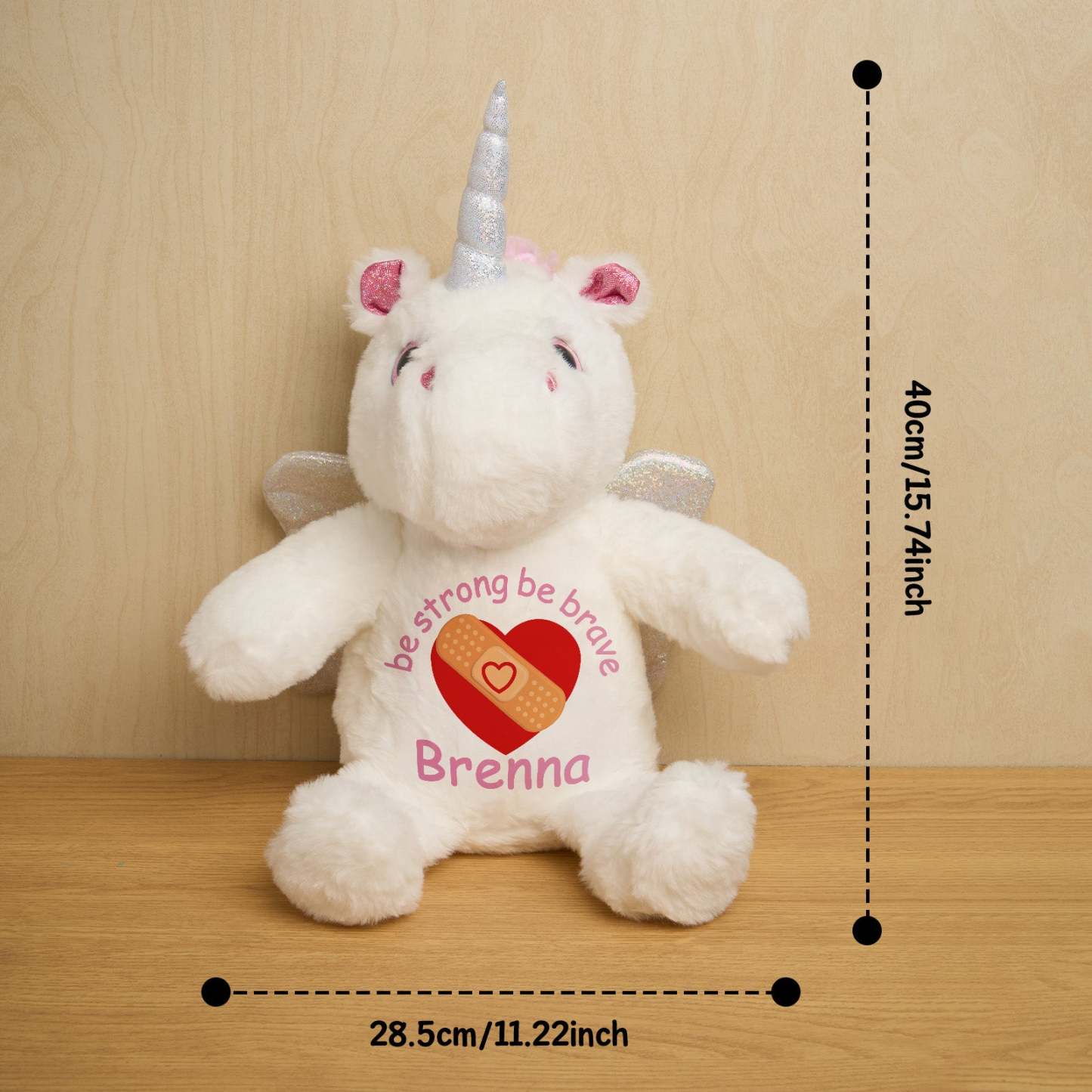 Personalized Unicorn Plush Stuffed Animal Birth Announcement Gift for Baby Shower - soufeelus