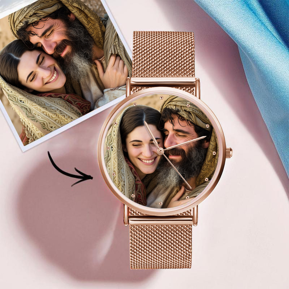 ساعات صور نسائية منقوشة من Soufeel مع حزام من خليط معدني هدية للذكرى السنوية للزوجين