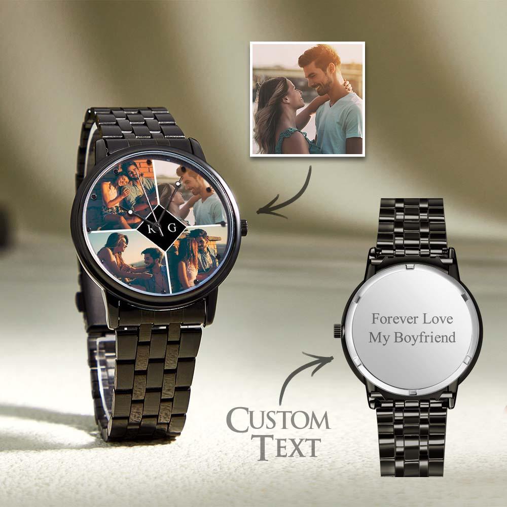 Custom Photo Watch for Men Personalized Engraved Picture Watch For Valentine's Day To Boyfriend - soufeelus