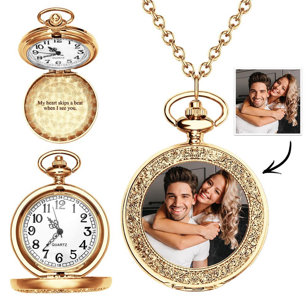 Custom Photo and Engravable Pocket Watch Personalised Vintage Pocket Watchs Gift - soufeelus