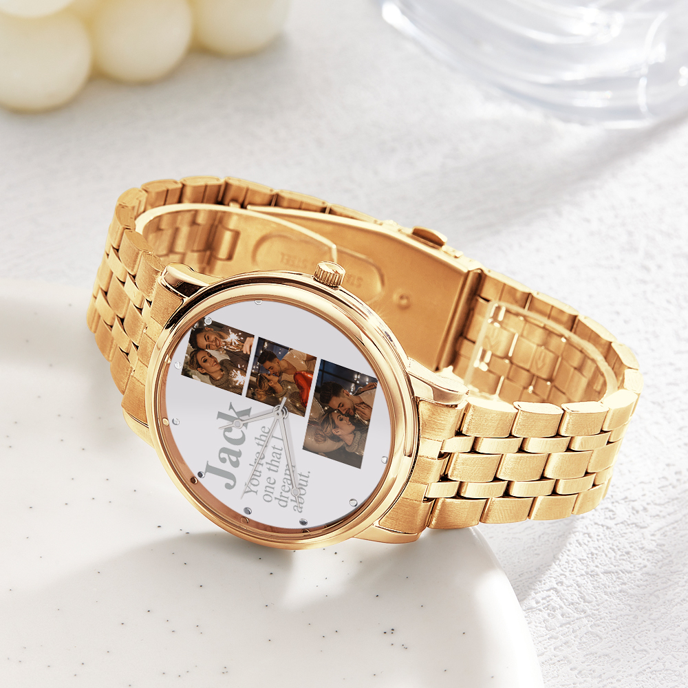 Personalized Engraved Photo Watch Alloy Bracelet Photo Watch To Boyfriend Valentine's Day Gifts - soufeelus