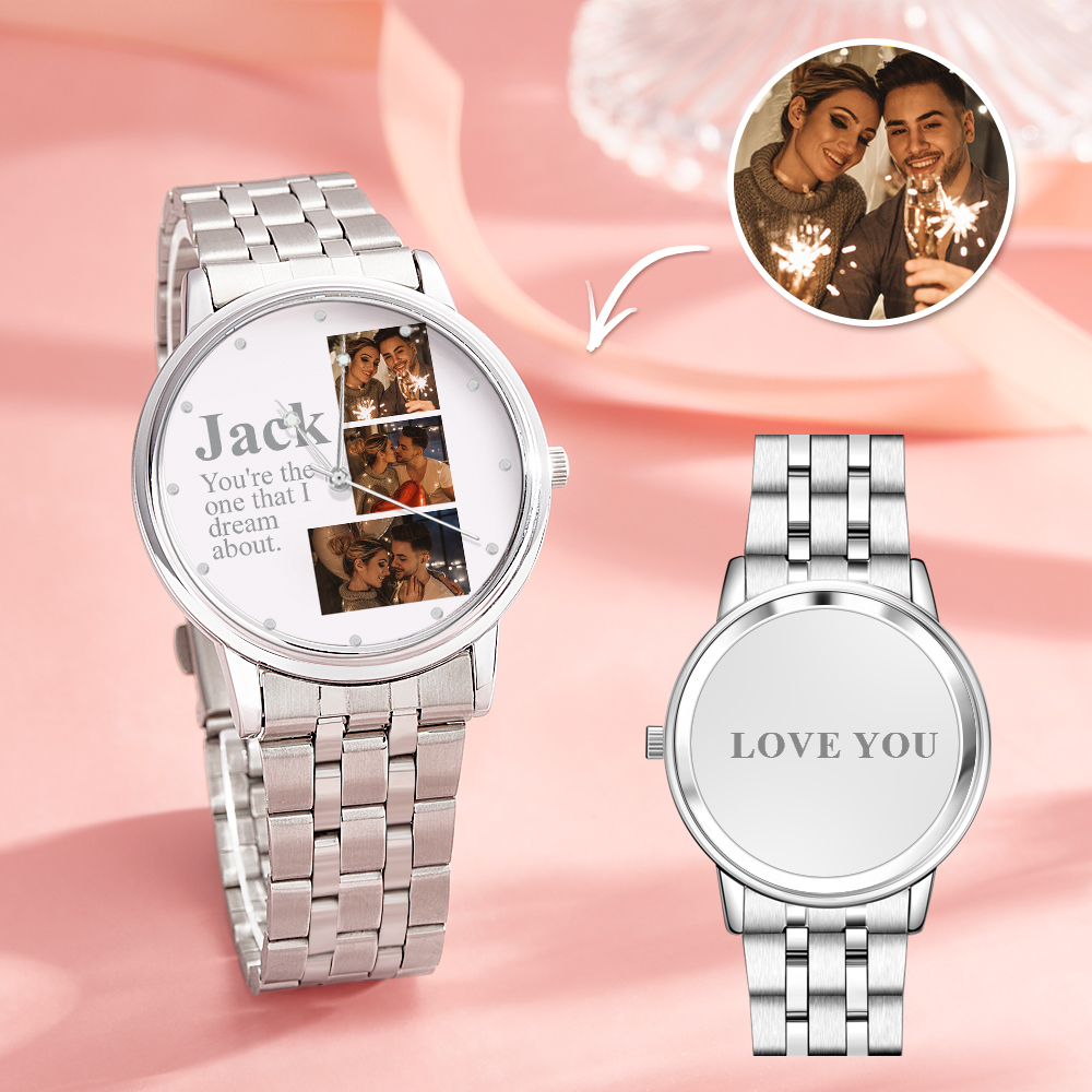 Personalized Engraved Photo Watch Alloy Bracelet Photo Watch To Boyfriend Valentine's Day Gifts - soufeelus
