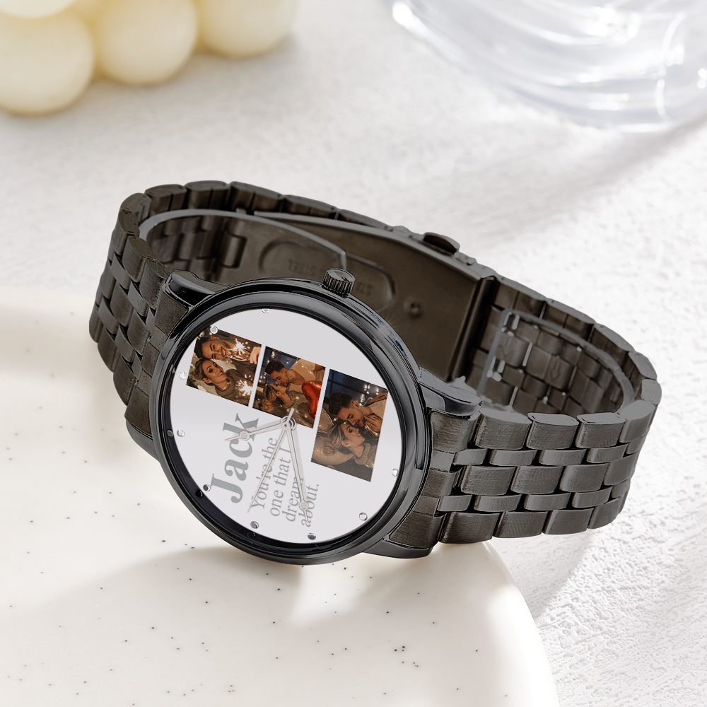 Personalized Engraved Photo Watch Alloy Bracelet Photo Watch To Boyfriend Valentine's Day Gifts - soufeelus