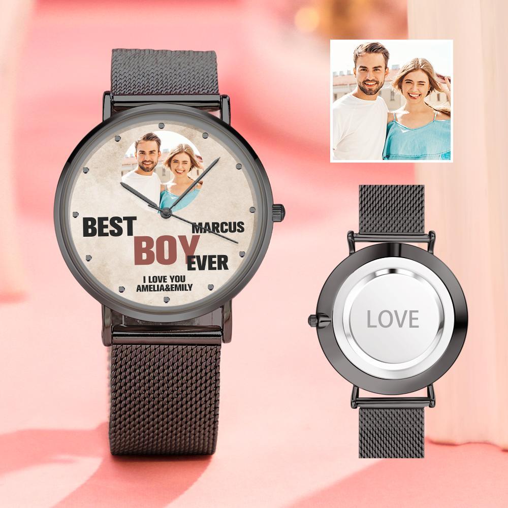 Custom Engraved Photo Watches With Alloy Strap Valentine's Day Gift For Him - soufeelus