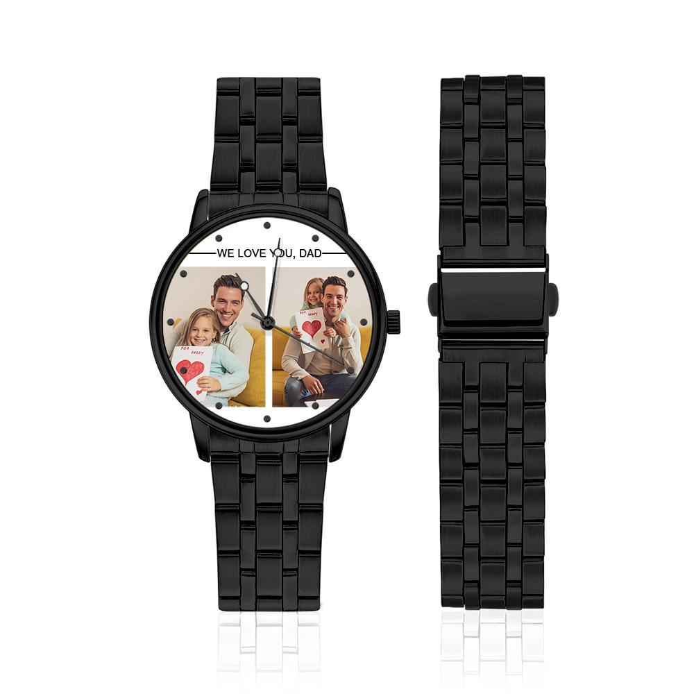 Custom Engraved Photo Watch Personalized Engraved Picture Watch Father's Day Gifts For Dad - soufeelus