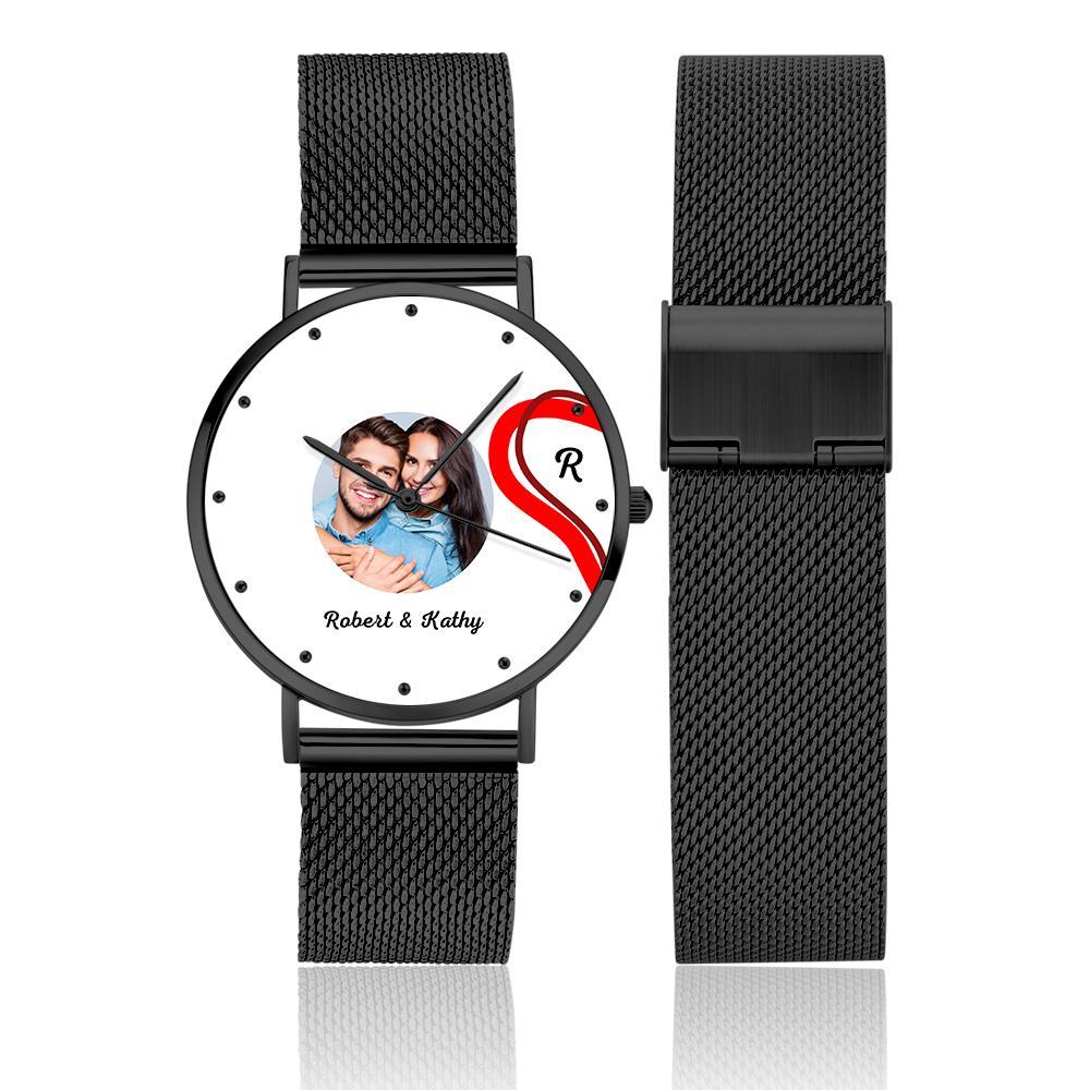 Splicing Red Heart Photo Watch Romantic Valentine's Day Gifts For Couples - soufeelus