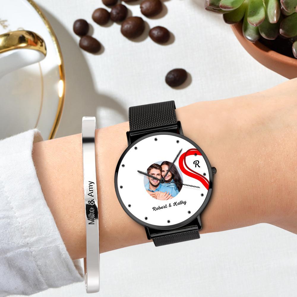 Splicing Red Heart Photo Watch Romantic Valentine's Day Gifts For Couples - soufeelus