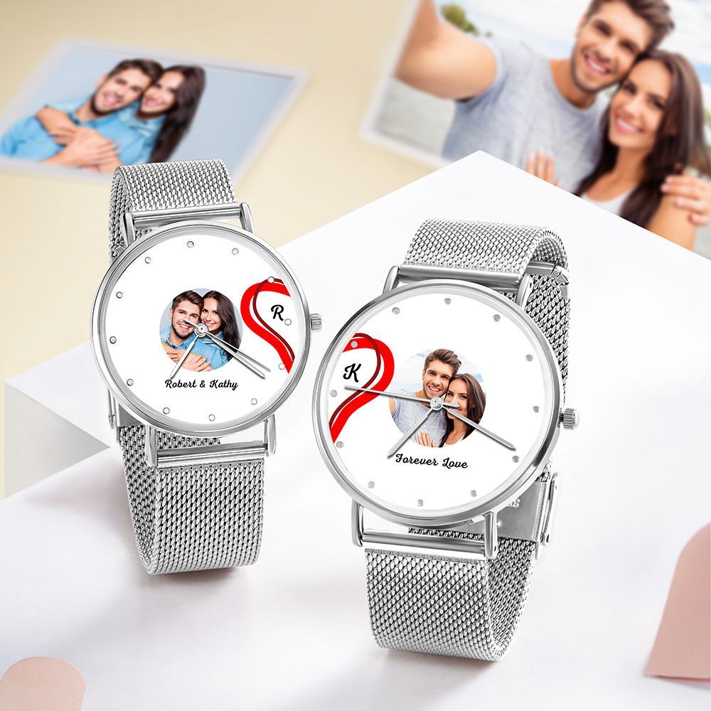 Splicing Red Heart Photo Watch Romantic Valentine's Day Gifts For Couples - soufeelus