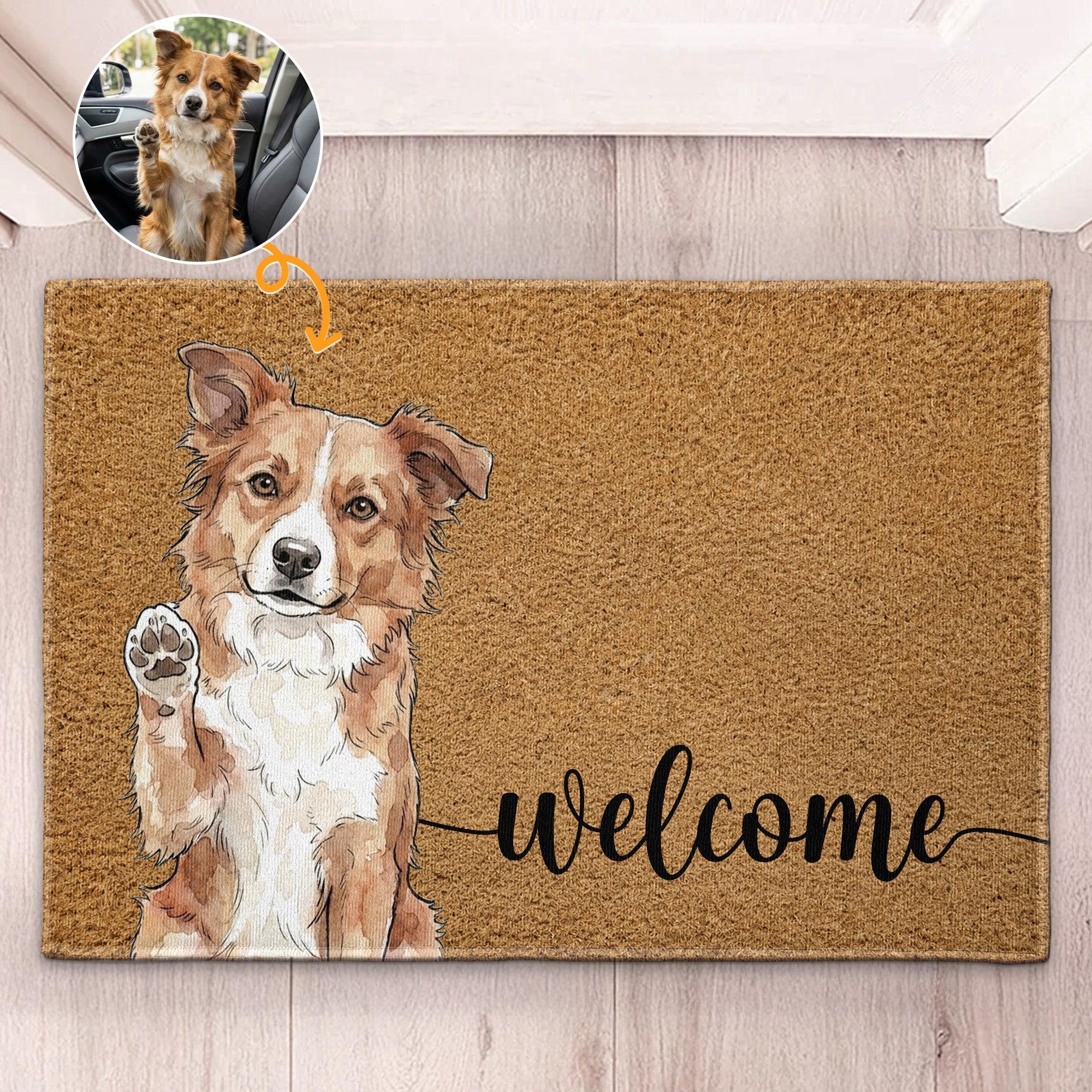 Welcome Pet Portrait Watercolor Art Welcome Mat - Personalized Doormat 商品缩略图