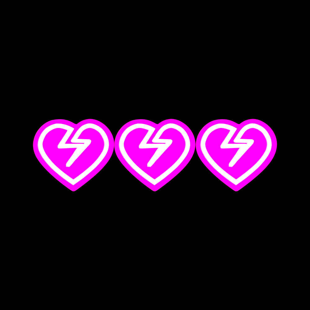Car Windshield Glow Panel LED Car Sticker Pink Hearts