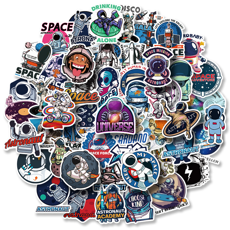50Pcs Stickers Pack Astronaut 4-6cm - soufeelus
