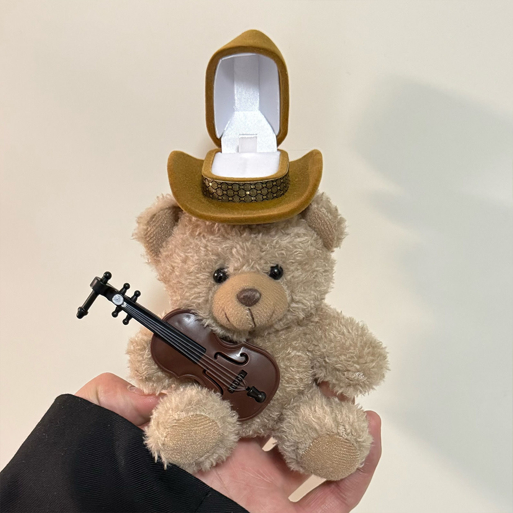 Westie Dog-Shaped Ring Box with Hat Cute Engagement Jewelry Gift for Her - soufeelus