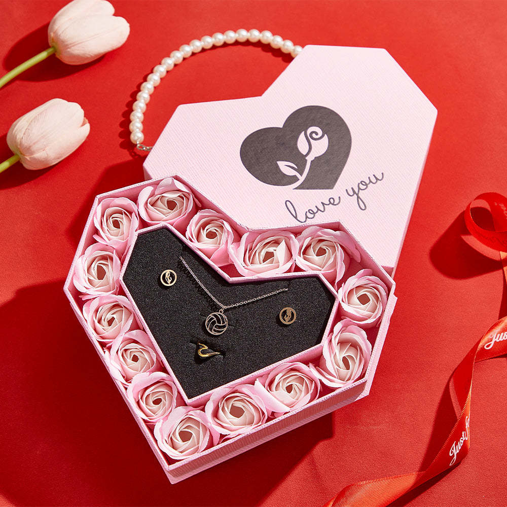 Romantic Heart Shaped Handheld Jewellery Gift Box Valentine's Day Gift - soufeelus