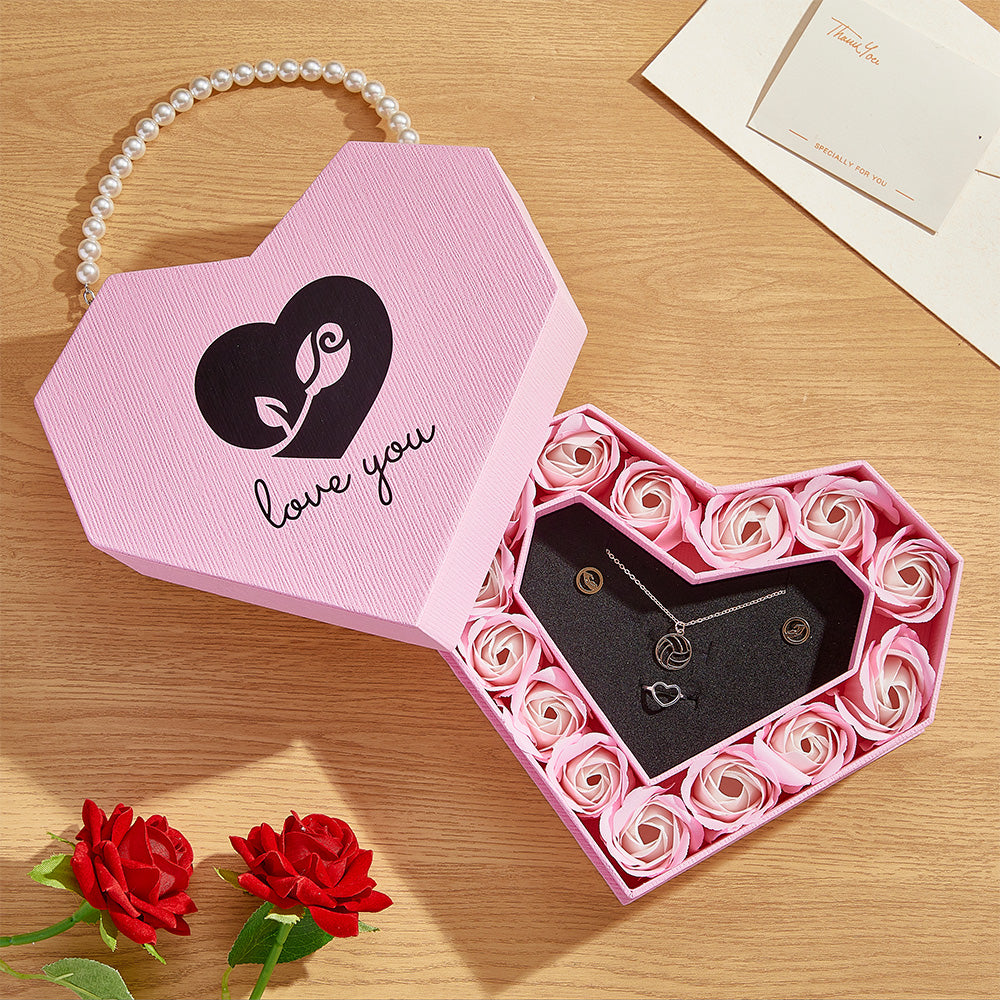 Romantic Heart Shaped Handheld Jewellery Gift Box Valentine's Day Gift - soufeelus