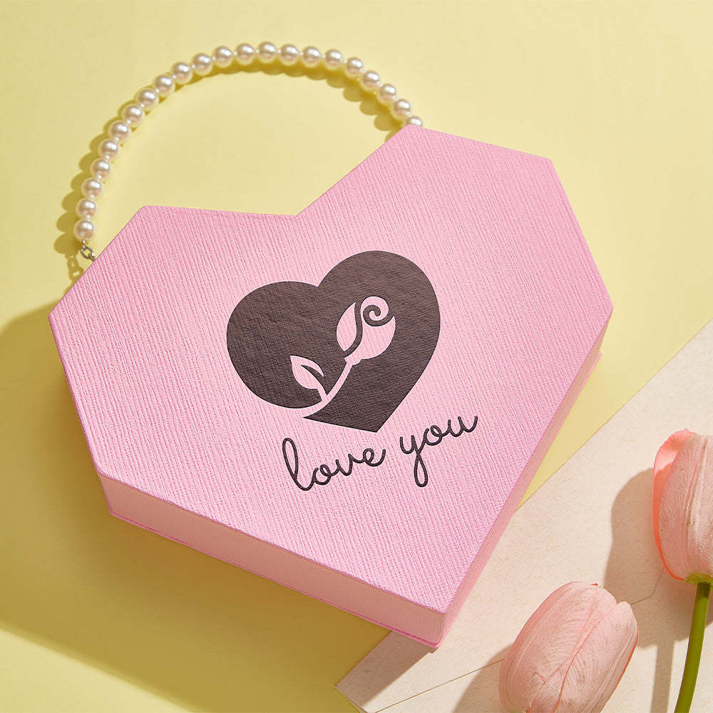 Romantic Heart Shaped Handheld Jewellery Gift Box Valentine's Day Gift - soufeelus