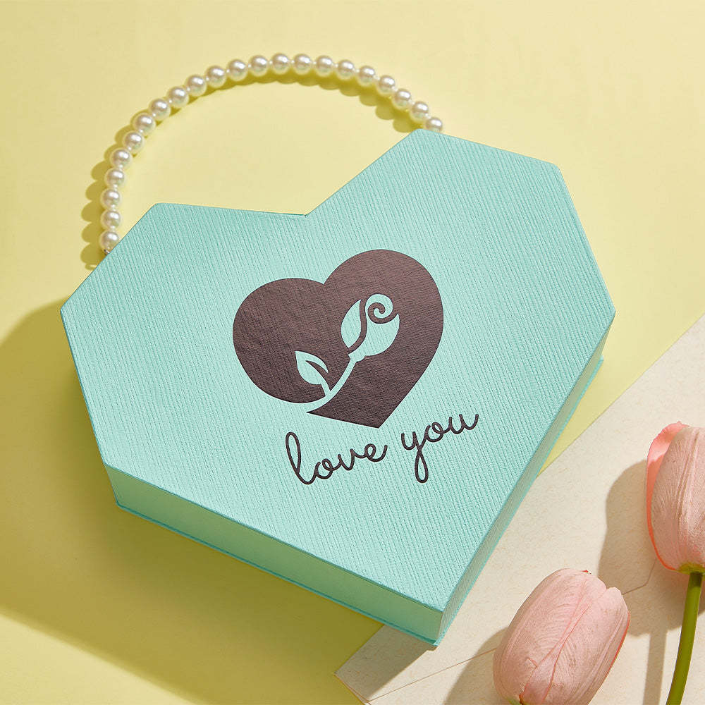 Romantic Heart Shaped Handheld Jewellery Gift Box Valentine's Day Gift - soufeelus