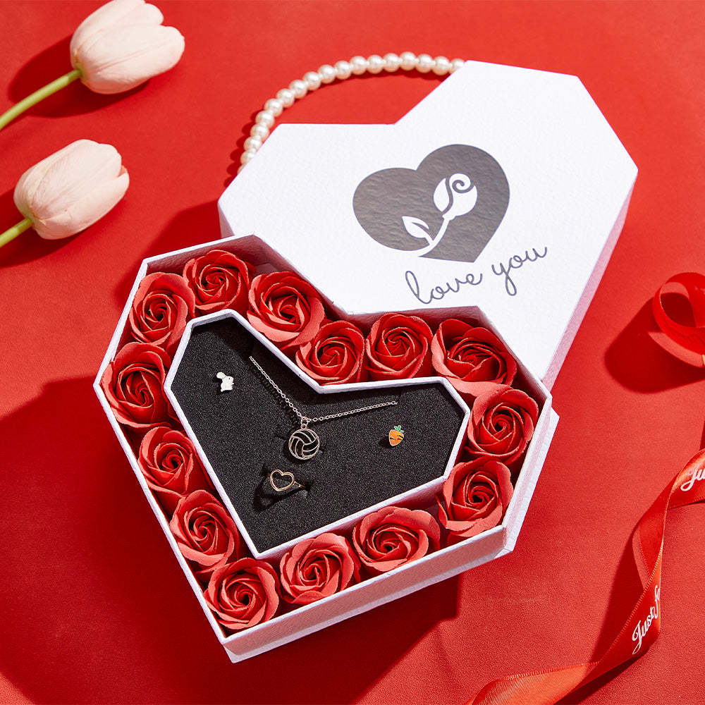 Romantic Heart Shaped Handheld Jewellery Gift Box Valentine's Day Gift - soufeelus