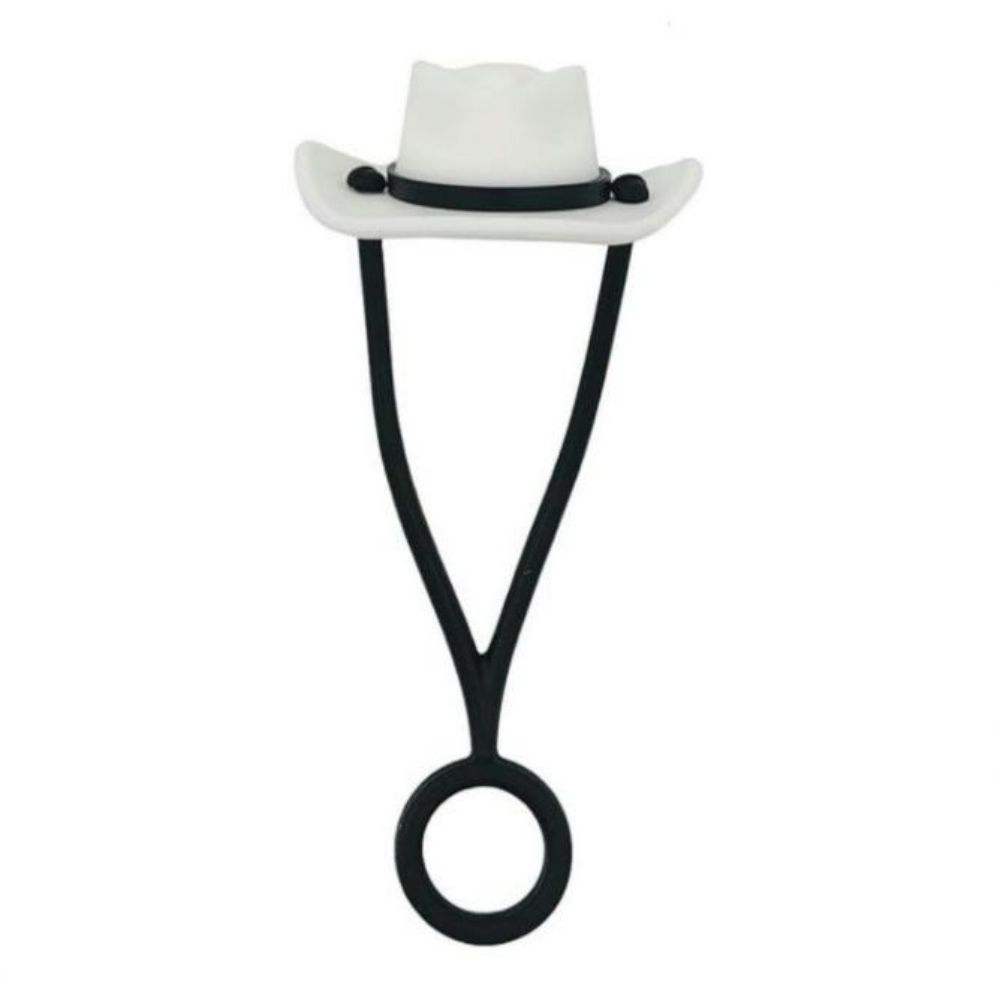 White Hat Silicone Straw Protective Cover