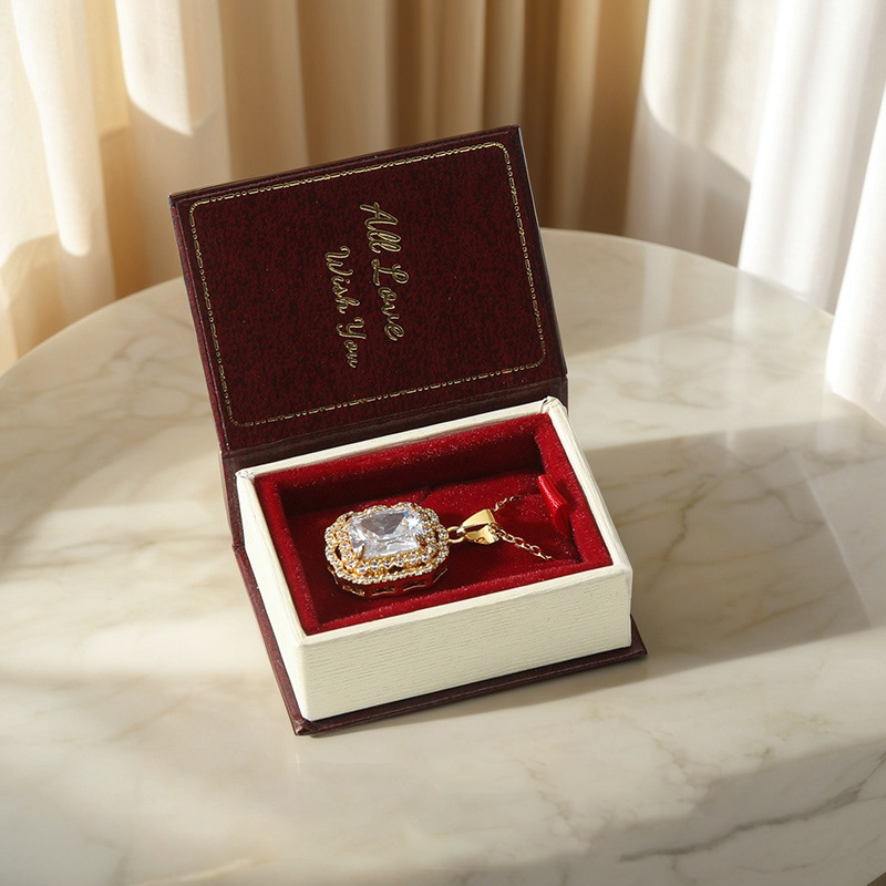 Book Shape Jewelry Box Ring Box Necklace Box Multicolor Gift Box Gift For Lover For Her (Box Only No Jewelry Included) - soufeelus