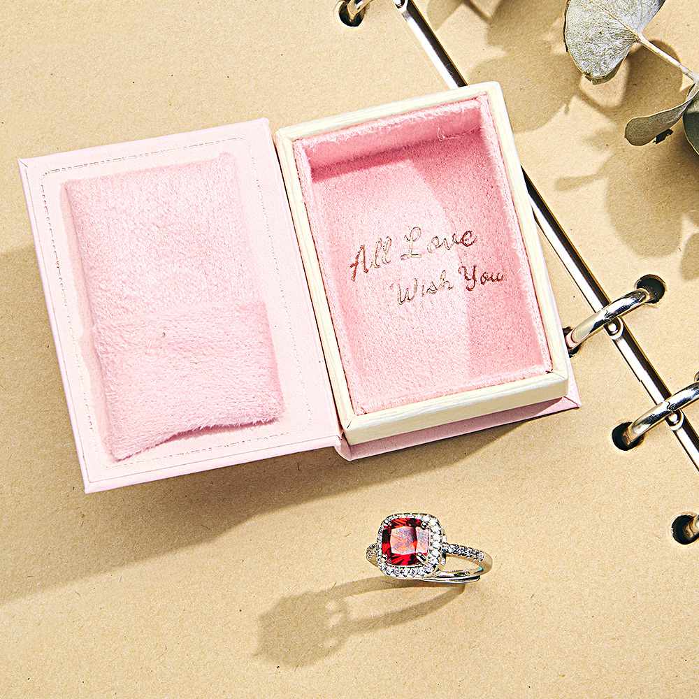 Book Shape Box with Adjustable Ring Multicolor Valentine's Day Gift For Lover For Her - soufeelus