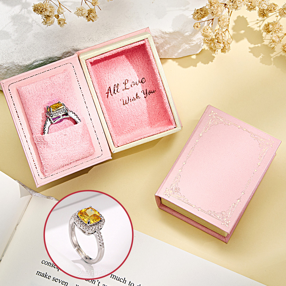 Book Shape Box with Adjustable Ring Multicolor Valentine's Day Gift For Lover For Her - soufeelus