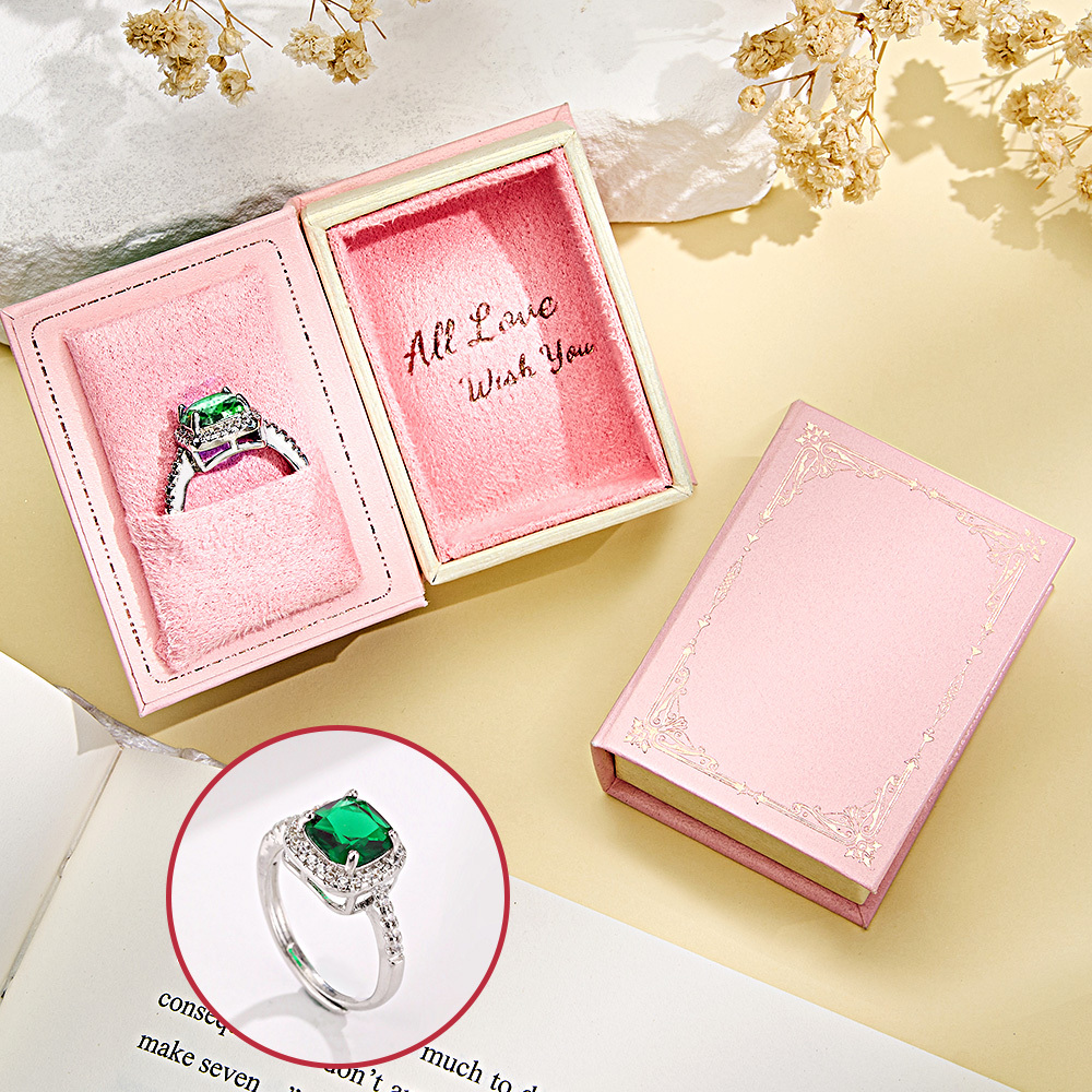 Book Shape Box with Adjustable Ring Multicolor Valentine's Day Gift For Lover For Her - soufeelus