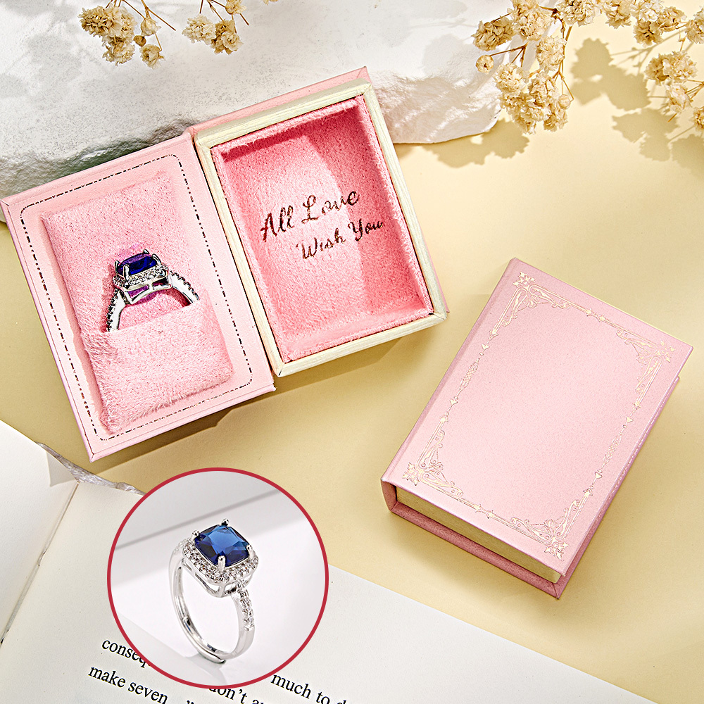 Book Shape Box with Adjustable Ring Multicolor Valentine's Day Gift For Lover For Her - soufeelus