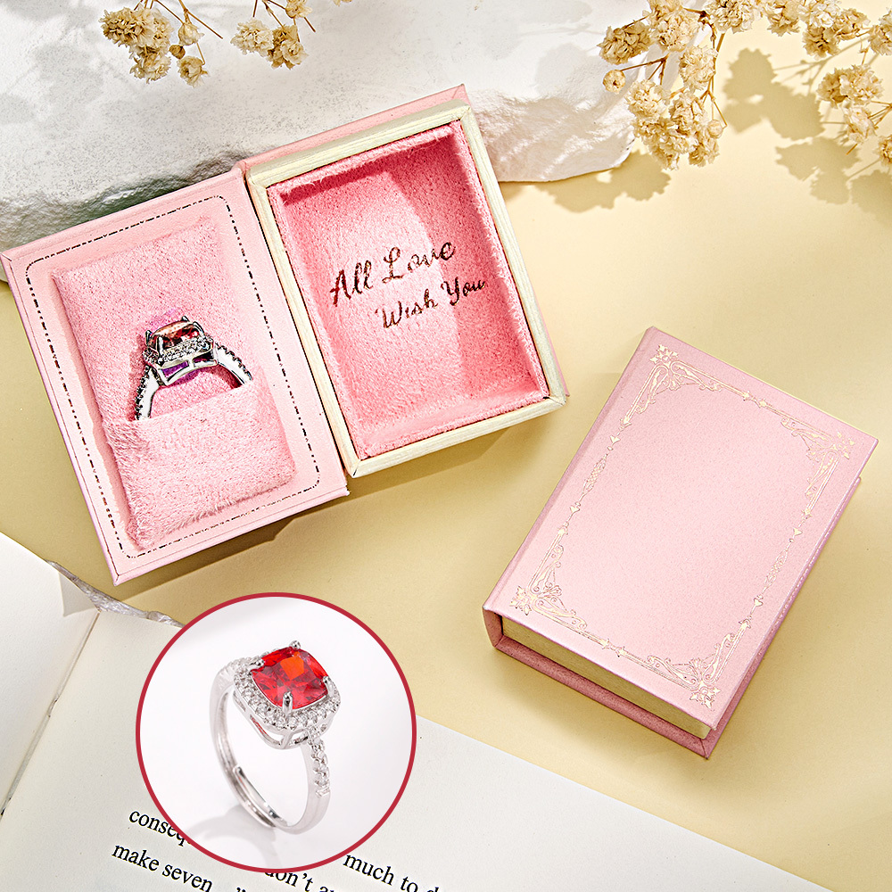 Book Shape Box with Adjustable Ring Multicolor Valentine's Day Gift For Lover For Her - soufeelus